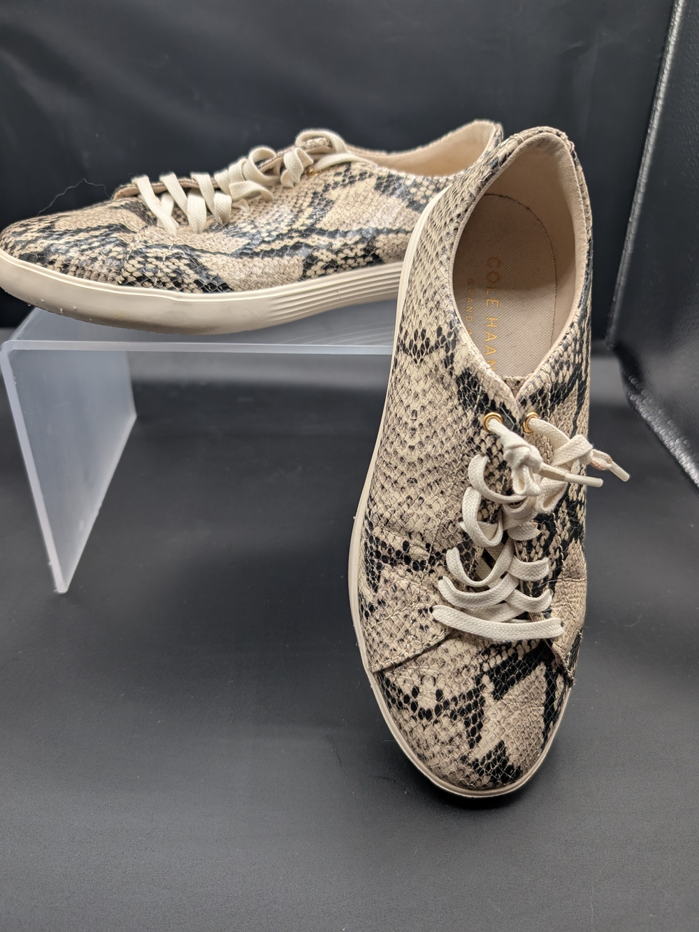 Cole Haan Women's Snake-Print Casual Sneakers in Beige